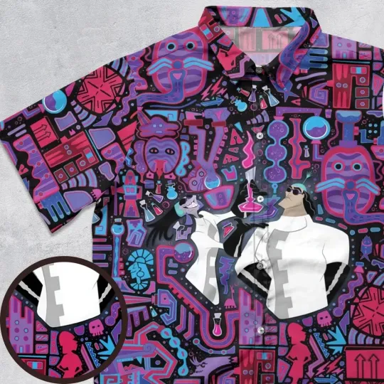 Discover Mad Science Yzma The Emperor's New Groove Hawaiian Button Down Shirt