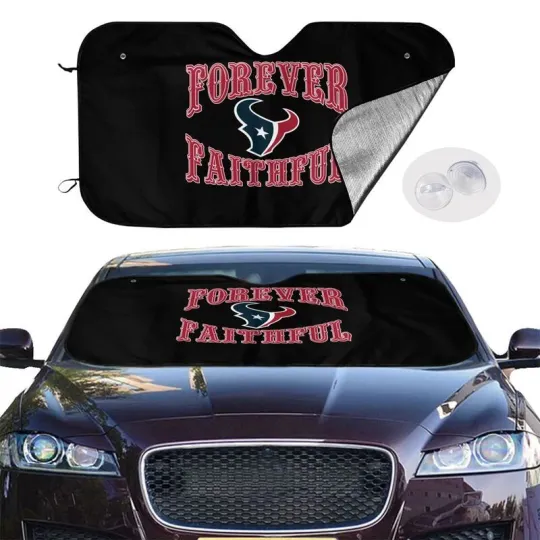Forever Faithful Houston Texans Car Sunshades Heatproof Black Car Sunshade