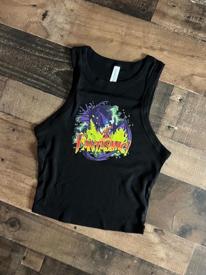 Fantasmic Crop Tank, Sorcerer Mickey, Fantasia Baby tee, Wizard Crop, Womens fantasia tank top, Womens Hollywood Studio, Fantasmic Parade