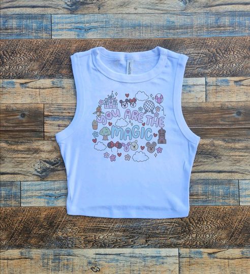 Discover You are The Magic Crop Tank, Disneyworld Crop top, Walt Disney Baby Tee, Bright Rainbow Castle, Disneyland Castle, Magic Kingdom Shirt