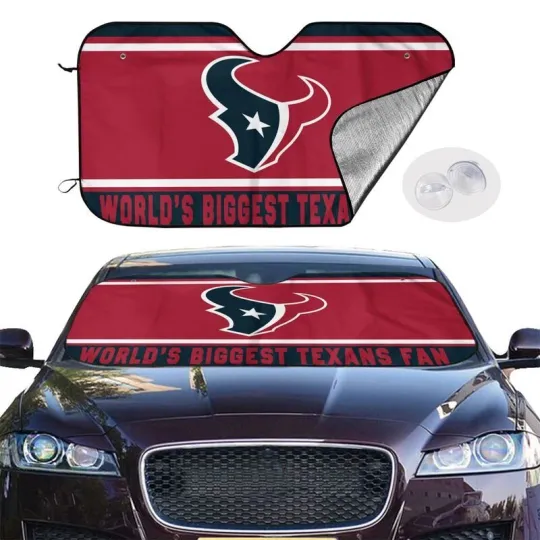 Houston Texans Car Windshield Sunshade "WORLD'S BIGGEST TEXANS FAN" Car Sunshade