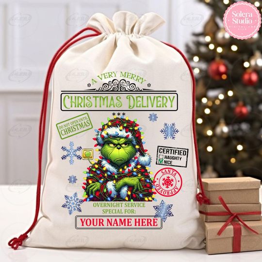 Discover CUSTOM Cartoon Funny Christmas PNG, Xmas Tote Bag Png, Christmas Png,  Add Kids Name Png, Green Mean Guys Png