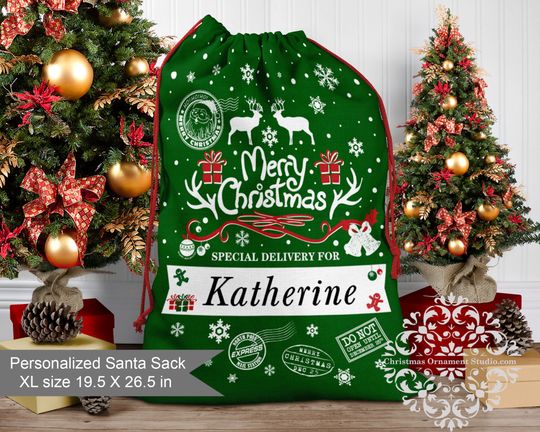 Discover Personalized Santa Sack extra large-Merry Christmas Santa Sack-Santa Sack with Name-Custom Christmas Gift Sack-Custom personalized gift Sack