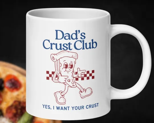 Discover Dad Crust Club Mug - Funny Dad Pizza Lover Gift from Kids