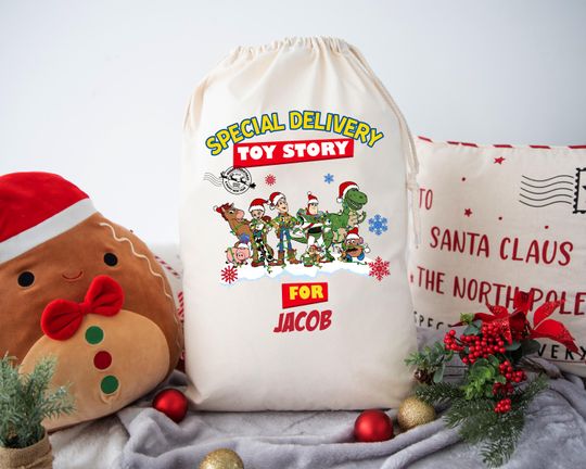 Discover Toy Story Personalised Santa Sack, Christmas Bags, Christmas Eve Gift Bags, Holiday Gift, Stuff Bags, Childrens Present Sack