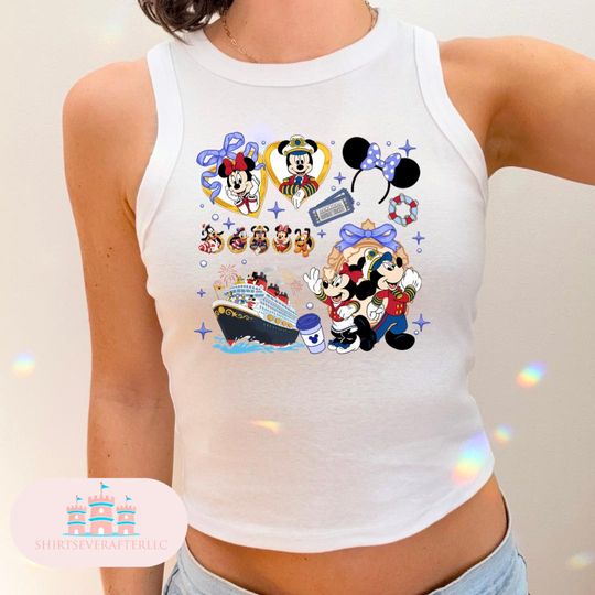 Discover Mickey and friends vacation Cropped Tank, Magic kingdom Cropped Tee, Magic Kingdom Shirts, Womens cropped shirt