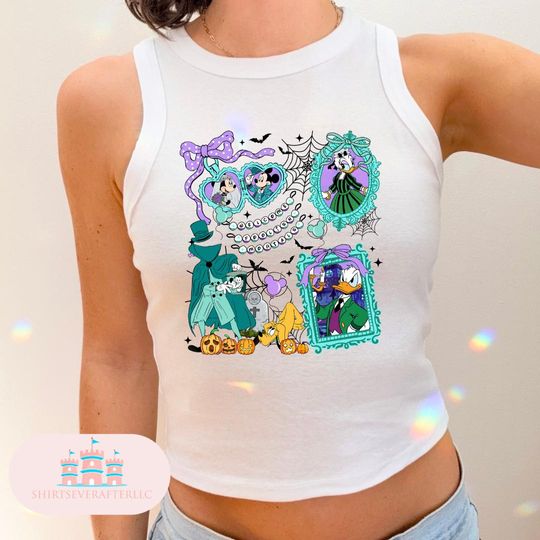 Discover Disney Haunted Mansion Cropped Tank, Magic kingdom Cropped Tee, Magic Kingdom Shirts, Womens cropped shirt
