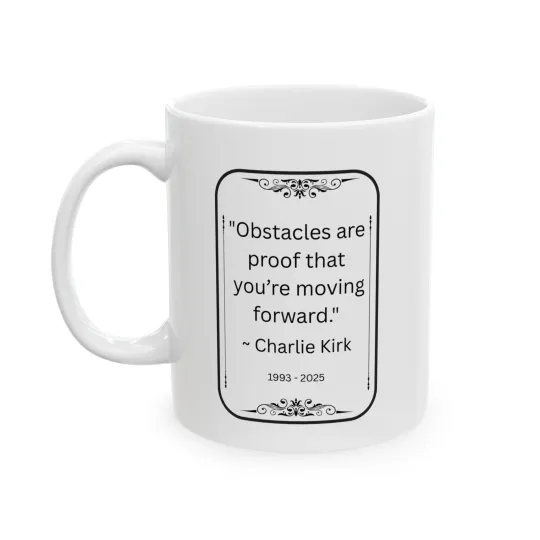Charlie Kirk Ceramic Mug, Coffee Lover Gift, Motivational Drinkware