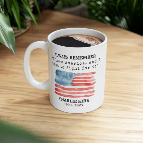 Patriotic Charlie Kirk Ceramic Mug - 4th of July Coffee & Tea Cup for Decor