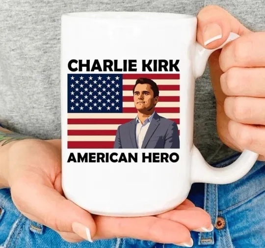 Discover Charlie Kirk Patriot USA Flag Mug  Ceramic Kitchen & Dining