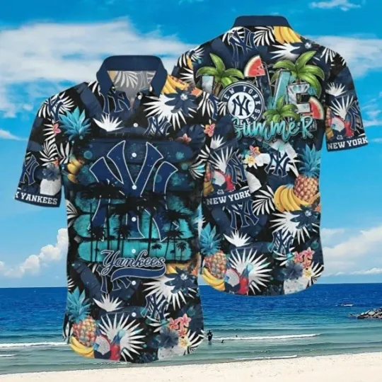 Discover New York Yannkess Flower Hawaiian Shirt Gift For Fans