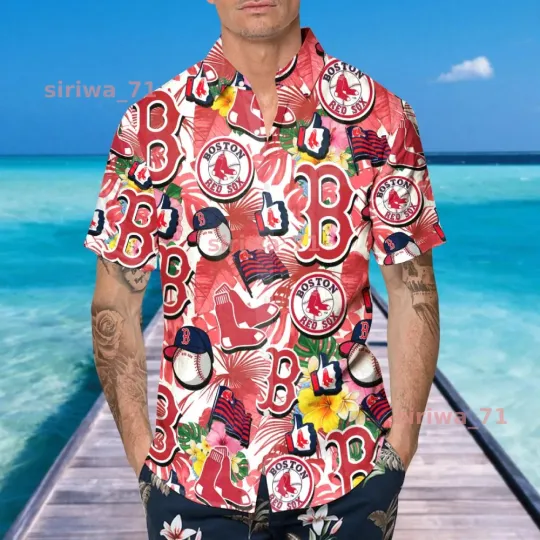 Discover Boston Baseball Red Team Sox Hawaiian Shirt, Red Baseball Team Sox Aloha Shirt
