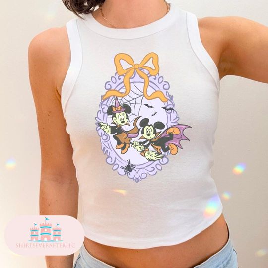 Discover Mickey Minnie Mouse Halloween Cropped Tank, Magic kingdom Cropped Tee, Magic Kingdom Shirts, Womens cropped shirt