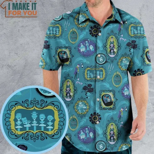 Haunted Mansion Pattern Hawaiian Shirt, Fun and Stylish Hawaiian Shirts
