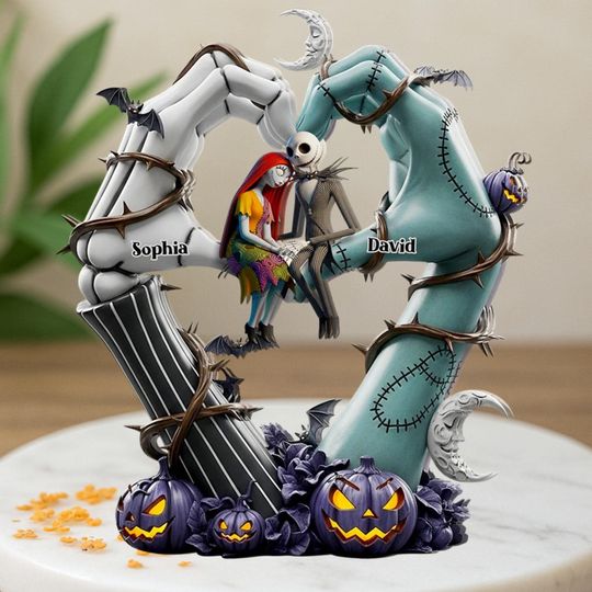 Custom Jack And Sally Acrylic Plaque, Till Death Do Us Part Sign, Gothic Wedding Decor, Halloween Couple Gift, Disney Love Plaque