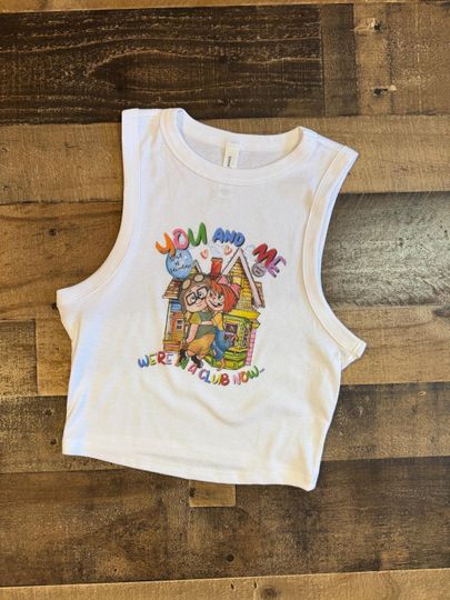 Discover Up Ellie Carl Crop Tank, Up Were in a Club Baby Tee, Carl and Ellie, Love Grape Soda Crop Top, Lovers Disney Movie