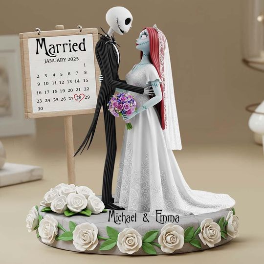 Discover Personalized Nightmare Couple Married Acrylic Plaque, Wedding Anniversary Crystal Plaque, Engagement Decor, Gift for Him Her