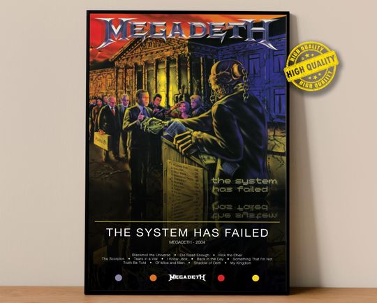 Megadeth Poster | The System Has Failed Poster | Album Poster Prints