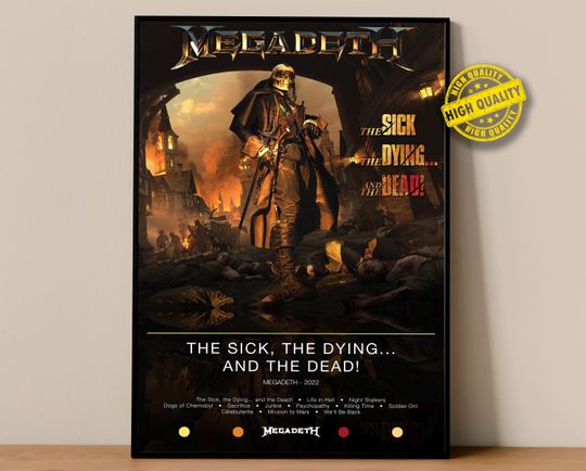 Discover Megadeth Poster | The Sick, the Dying... and the Dead! Poster | Album Poster Prints | Wall Decor Posters | Album Cover | Metal Music Poster