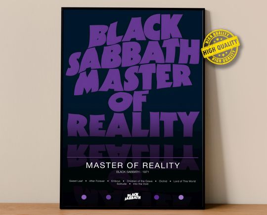 Discover Black Sabbath Poster | Master of Reality Poster | Album Poster Prints | Wall Decor Posters | Album Cover | Metal Music Poster