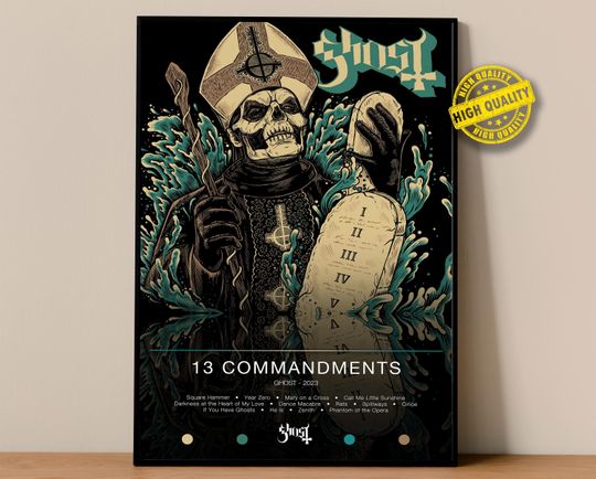 Discover Ghost Poster | 13 Commandments Poster | Album Poster Prints | Wall Decor Posters | Album Cover | Metal Music Poster