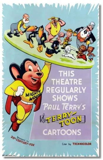 Discover MIGHTY MOUSE TERRY TOON CARTOONS-OLD IMAGE FUN FRIDGE MAGNET 3.5 X 5.5