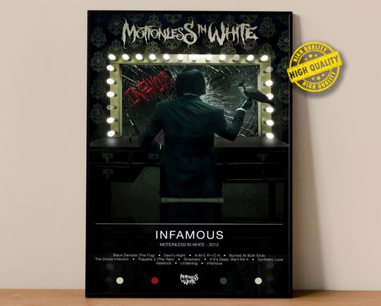 Discover Motionless In White Poster | Infamous Poster | Album Poster Print | Wall Decor Poster | Album Cover | Metal Music Poster