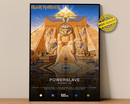 Discover Iron Maiden Poster | Powerslave Poster | Album Poster Prints | Wall Decor Posters | Album Cover | Metal Music Poster