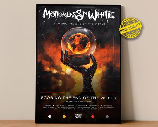 Discover Motionless In White Poster | Scoring the End of the World Poster | Album Poster Print | Wall Decor Poster | Album Cover | Metal Music Poster