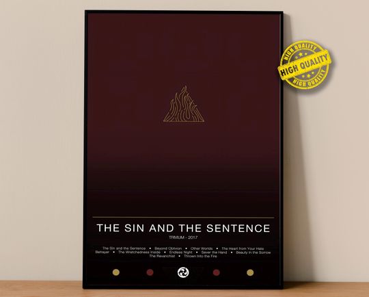 Discover Trivium Poster | The Sin and the Sentence Poster | Album Poster Prints | Wall Decor Posters | Album Cover | Metal Music Poster