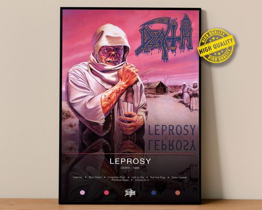 Discover Death Poster | Leprosy Poster | Album Poster Prints | Wall Decor Posters | Album Cover | Metal Music Poster