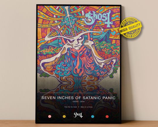 Discover Ghost Poster | Seven Inches of Satanic Panic Poster | Album Poster Prints | Wall Decor Posters | Album Cover | Metal Music Poster