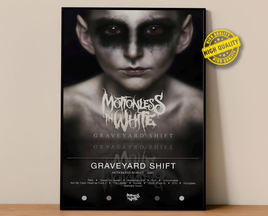 Discover Motionless In White Poster | Graveyard Shift Poster | Album Poster Print | Wall Decor Poster | Album Cover | Metal Music Poster