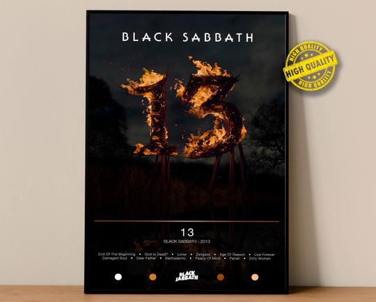 Discover Black Sabbath Poster | 13 Poster | Album Poster Prints | Wall Decor Posters | Album Cover | Metal Music Poster