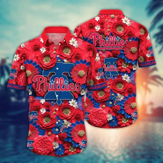 Discover Philadelphia Phillies Floral Bloom Summer Aloha Unisex Hawaiian Shirt