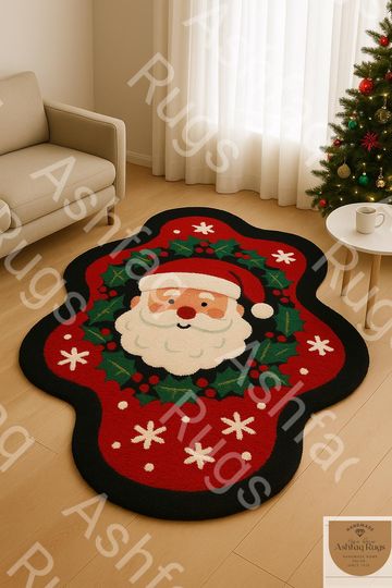 Discover Christmas Santa Claus Area Rug for Living Room & Bedroom