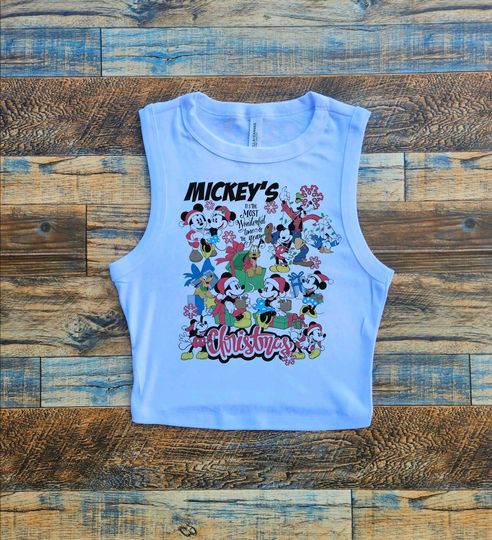 Discover Christmas Mickey Baby Tee, Most Wonderful Crop Tank, Very Merry party, Mickey Friends holiday tshirt, Pluto Donald Goofy Minnie, Happy Xmas