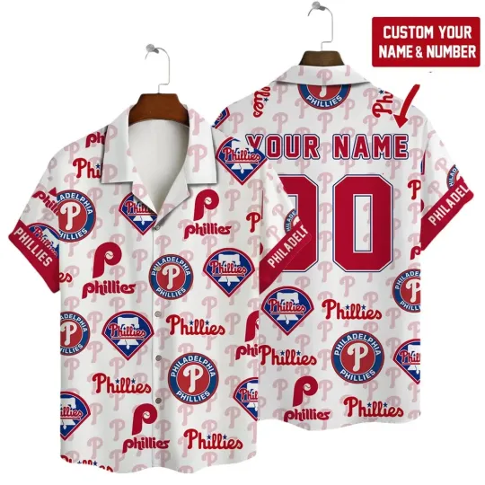 Philadelphia Baseball Custom Logo Summer Aloha Unisex Hawaiian Shirt, Gift for Fan