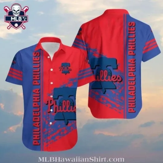 Discover Philadelphia Baseball Red And Blue Camo Accent Hawaiian Shirt, Gift for Fan
