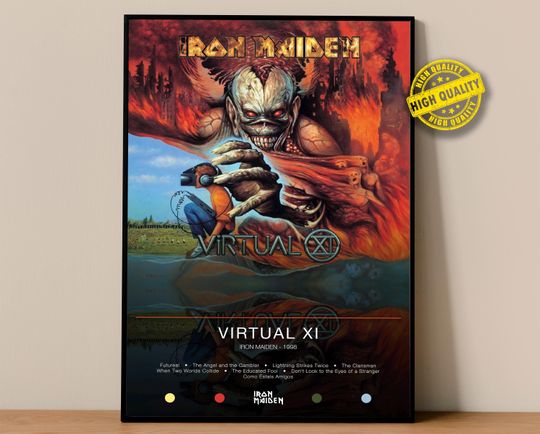 Discover Iron Maiden Poster | Virtual XI Poster | Album Poster Prints | Wall Decor Posters | Album Cover | Metal Music Poster