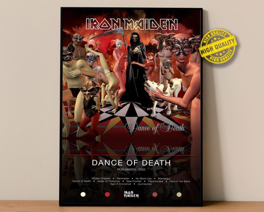 Discover Iron Maiden Poster | Dance Of Death Poster | Album Poster Prints | Wall Decor Posters | Album Cover | Metal Music Poster