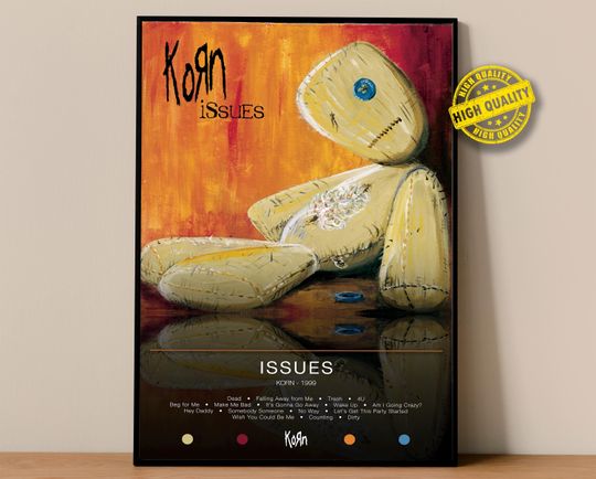 Discover Korn Poster | Issues Poster | Album Poster Prints | Wall Decor Posters | Album Cover | Metal Music Poster