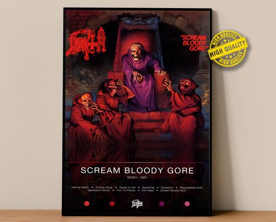 Discover Death Poster | Scream Bloody Gore Poster | Album Poster Prints | Wall Decor Posters | Album Cover | Metal Music Poster