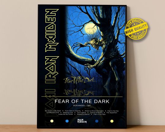 Discover Iron Maiden Poster | Fear of the Dark Poster | Album Poster Prints | Wall Decor Posters | Album Cover | Metal Music Poster