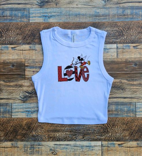 Discover Mickey Love Crop, Disney Valentine baby tee, Cupid Cute Gift Girlfriend, Wings Angel, Valentines day at disney Unisex Tshirt