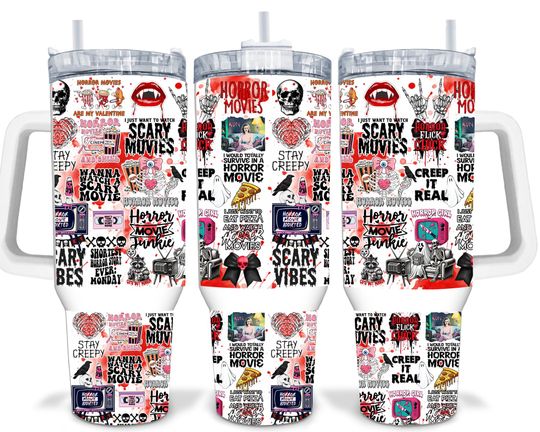 Discover Horror Scary Movies 40oz Sublimation Quencher Tumbler