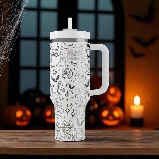 Discover Ghost Stanley Tumbler  Engraved Halloween Cup  Spooky Gift