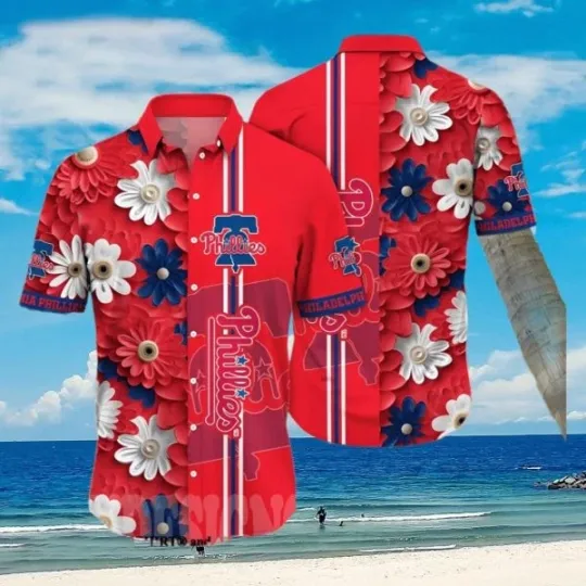 Discover Philadelphia Baseball Flower Full Printing Hawaiian Shirt