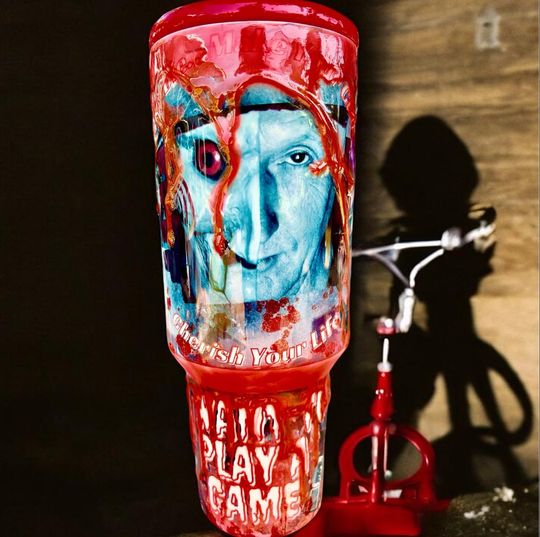 Discover 40 oz Horror Tumbler with Handle | Creepy Blood Drip Cup | Spooky Scary Movie Inspired Drinkware | Halloween Horror Fan Gift | Blood Drip