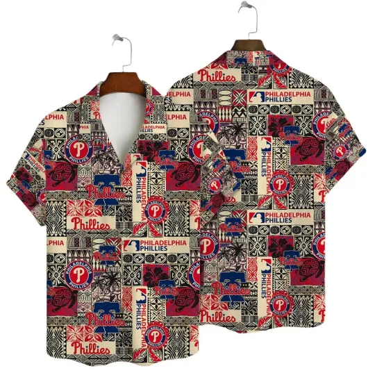 Discover Philadelphia Baseball Retro Patchwork Summer Aloha Unisex Hawaiian Shirt